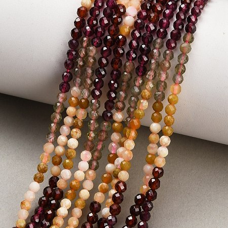 Gradient Color Natural Yellow Opal & Garnet & Apatite Beads Strands GG-CBA1668-A09-3mm-1