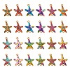  36Pcs 9 colors Printed Alloy Connector Charms FIND-TA0003-04-2