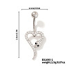 Shiny Brass Crystal Rhinestone Belly Button Rings CZ7821-1-1