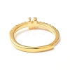 Clear Cubic Zirconia Initial Letter Adjustable Ring RJEW-C052-01G-N-3