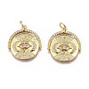 Brass Micro Pave Clear Cubic Zirconia Pendants X-ZIRC-O035-09G-1