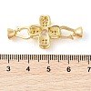 Rack Plating Brass Micro Pave Clear Cubic Zirconia Fold Over Clasps KK-S384-14G-3