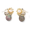 Natural Pearl Stud Earrings EJEW-L286-11G-1