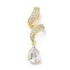 Brass Micro Pave Cubic Zirconia Pendants KK-F877-17G-1