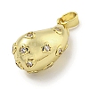 Rack Plating Brass Micro Pave Clear Cubic Zirconia Pendants KK-E114-02G-03-2