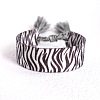 Zebra-stripe Pattern Polyester Cord Adjustable Bracelets LS-BJEW-B127-01A-1