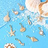 10Pcs 10 Styles Ocean Theme Alloy with Plastic Pearl European Dangle Charms PALLOY-YW00089-4