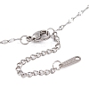 Woven Net/Web with Feather 304 Stainless Steel Pendant Necklaces for Women NJEW-G087-04P-4