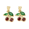 Brass Micro Pave Cubic Zirconia Charms KK-K408-53G-01-1