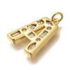 Brass Micro Pave Clear Cubic Zirconia Pendants KK-G521-01G-3