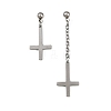 Christian Upside Down Cross 201 Stainless Steel Dangle Stud Earrings EJEW-P314-01C-P-4