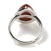 Natural Red Jasper Teardrop Adjustable Rings RJEW-K371-08S-19-4