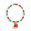 Christmas Theme Glass Beads Charms Bracelets VT5394-3-1