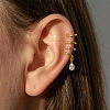304 Stainless Steel Pave Cubic Zirconia Cuff Earrings WG912F2-01-2