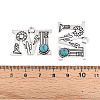 Synthetic Turquoise & Alloy Pendants PALLOY-H146-01AS-M-3