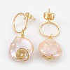 Baroque Pearl Keshi Pearl Dangle Earrings EJEW-JE02833-02-2