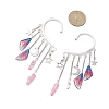 Wing Resin & Natural Quartz Crystal Points Beaded Dangle Earrings EJEW-TA00523-3