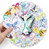 50Pcs Butterfly PET Waterproof Stickers PW-WGABAA5-01-3