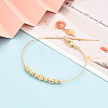 Adjustable Brass Beaded Slider Bracelets for Women BJEW-T022-23G-1