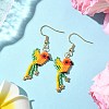 304 Stainless Steel MIYUKI Glass Seed Beads Bird Dangle Earrings EJEW-MZ00555-05-1