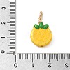 Alloy with Yellow Enamel Pendants AL-CBAE186-02G-02-3
