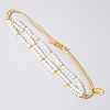 Faceted Glass Beads Three Layer Multi-strand Adjustable Charm Bracelets SG9297-6-1