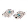 Synthetic Turquoise Half Round Pendants PALLOY-D013-04AS-3