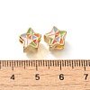 Star Rack Plating Brass Enamel Beads KK-M298-01G-2