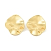 Texture Flat Round 304 Stainless Steel Stud Earrings for Women EJEW-K278-34G-2