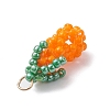 Glass Seed Beaded 3D Eggplant Pendants PALLOY-MZ00942-01-4