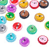 18Pcs 9 Colors Fuuny Painted Glass Beads Enamel Beads LAMP-TA0001-93-3