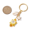 Tortoise Glass Seed Beaded Keychain KEYC-MZ00023-5