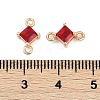 Brass Pave Glass Rhombus Links Connector Charms GLAA-Q088-001J-3