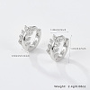 Anti-Tarnish Rhodium Plated Platinum 925 Sterling Silver Micro Pave Clear Cubic Zirconia Hoop Earrings UZ5927-1-2