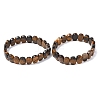 Natural Tiger Eye Faceted Beaded Stretch Bracelets for Women BJEW-K251-07A-4