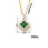 Chic Colorful Clover Pendant Necklace with Sparkling Diamonds YY8832-2-1