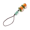 Lampwork & Natural Green Aventurine Mobile Straps HJEW-JM02721-01-4