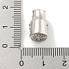 Brass Micro Pave Clear Cubic Zirconia Beads ZIRC-P119-02P-01-3