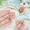 16Pcs 2 Style Flower with Word Wood M1R/M1L Pendant Locking Stitch Markers HJEW-AB00646-5