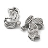 Brass Micro Pave Clear Cubic Zirconia Fold Over Clasps KK-Z080-02P-4