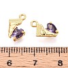 Brass Micro Pave Cubic Zirconia Charms KK-N263-96A-G-3