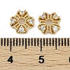 Brass Micro Pave Clear Cubic Zirconia Bead Caps KK-I719-06G-3