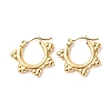 Ion Plating(IP) 304 Stainless Steel Flower Hoop Earrings for Women X-EJEW-K242-05G-1