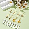 Bee Theme Enamel Dangle Earrings EJEW-JE04808-2