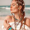 20Pcs 20 Styles Electroplate Natural Shell Braiding Hair Pendants Decoration Clips OHAR-GA00001-5