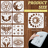 9Pcs 9 Styles Moon & Fairy & Eye PET Hollow Out Drawing Painting Stencils DIY-WH0417-0004-2