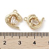Brass Micro Pave Clear Cubic Zirconia Charms KK-G491-30G-3