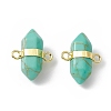 Synthetic Turquoise Double Terminal Pointed Connector Charms G-P491-11G-03-2