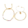 Colorful Miyuki & Imitation Pearl Braided Bead Bracelet Set WC1119-1