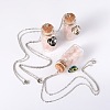 Glass Bottle Pendant Necklaces NJEW-JN01329-1